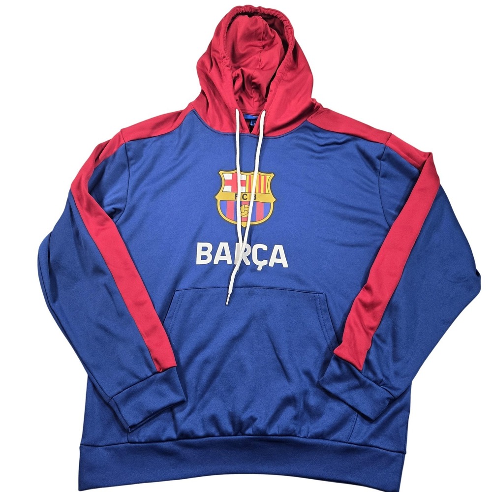 FC Barcelona Hoodie Sweatshirt Mens Medium Blue Soccer Football‎ Barca Pullover